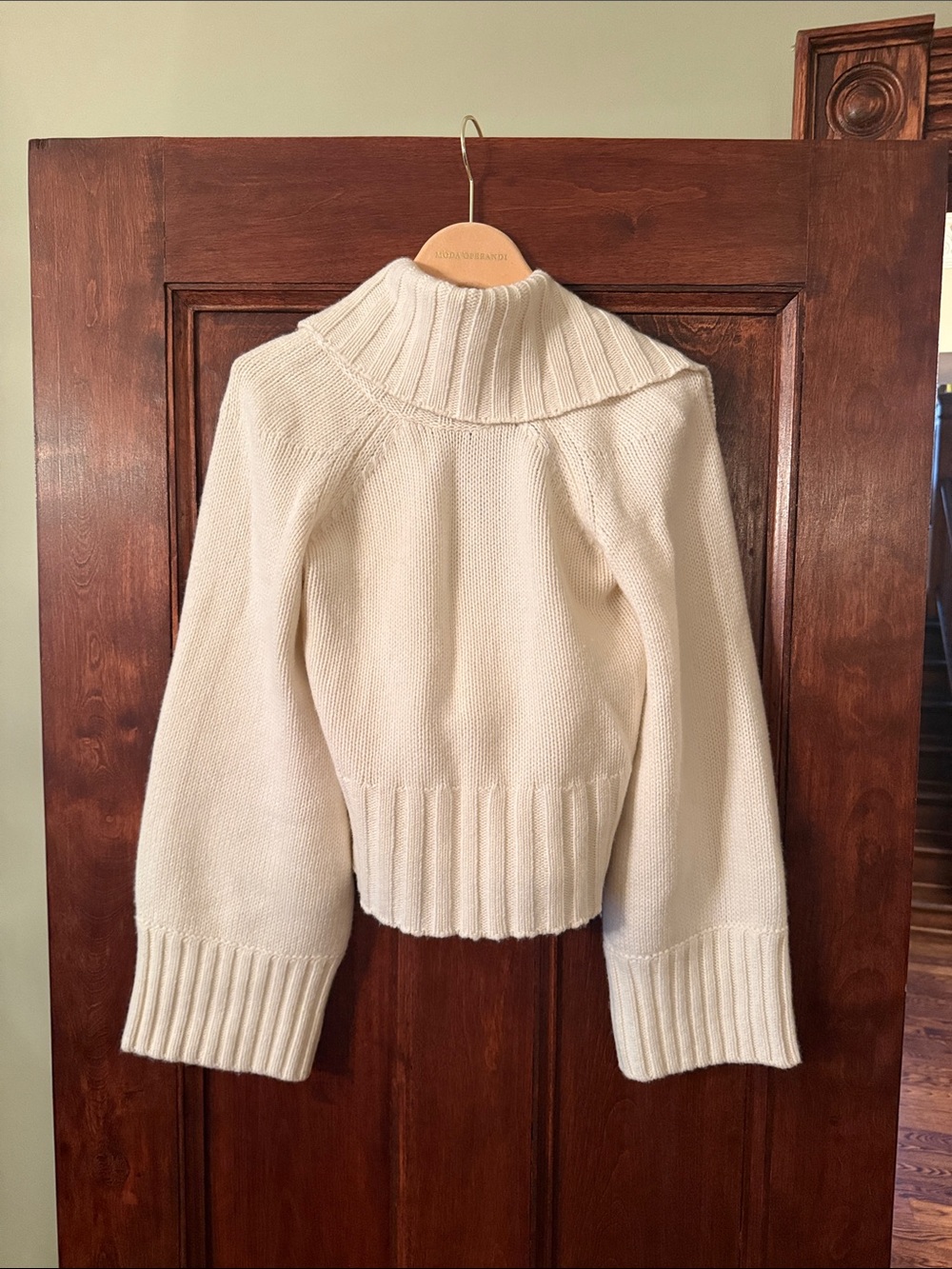 Cult Gaia MILIKA SWEATER Cream Ribbed Sweater Open Back